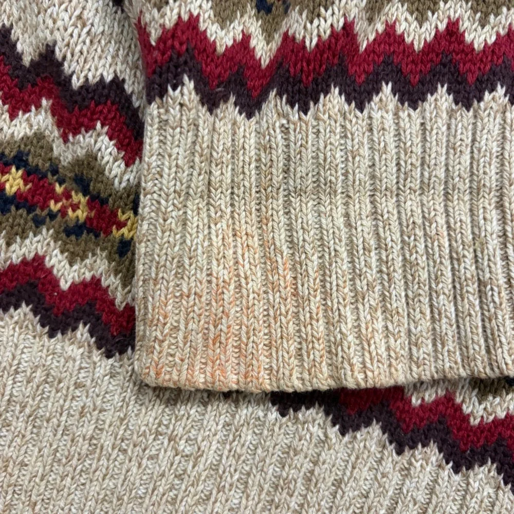 Gant Hand Framed Mens Large Cotton Fair Isle Geometric Crewneck Sweater Vintage